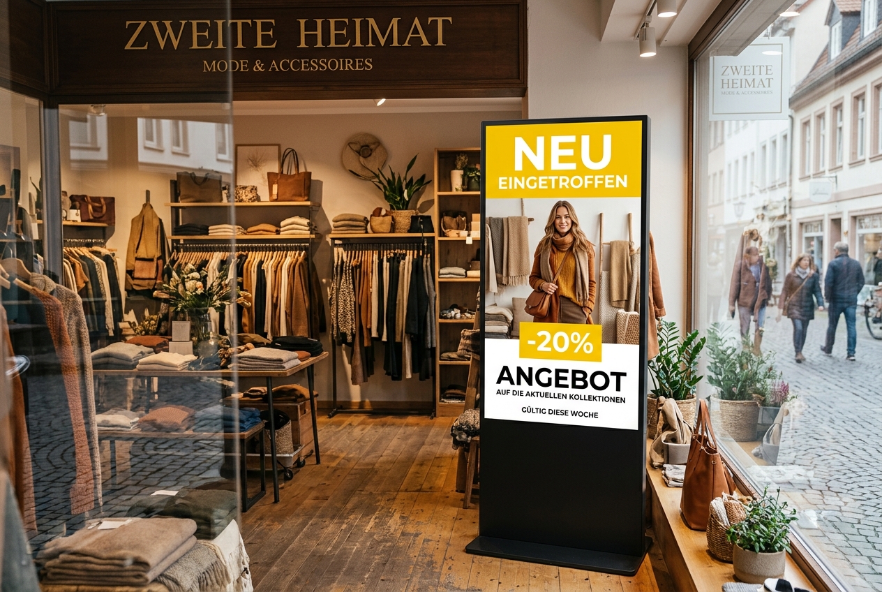 Digitaler Werbebildschirm mit eigener Playlist