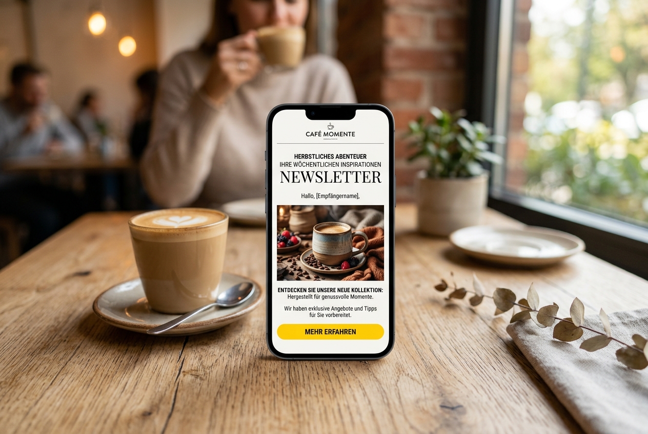 Newsletter im eigenen Branding auf dem Smartphone